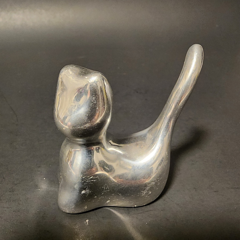 Hoselton Canada Cat 🐈 Sculpture Aluminum Signed Mid Century #5006